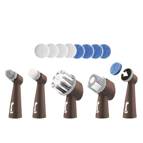 Horsepower Pocket Pony, AS-SEEN-ON-TV, Waterproof, Cordless, Pocket-Sized, Oscillating Power Scrubber, Deep Clean, Tight Spaces, Rechargeable, Grout Lines, Corners & Detailing, 5 Brush Heads & LED