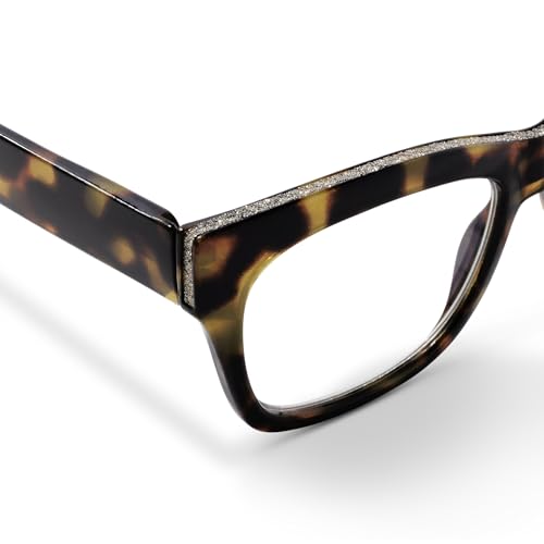 Peepers by PeeperSpecs Oprah's Favorite Women's Shine On Square Blue Light Blocking Reading Glasses - Tortoise +2.00