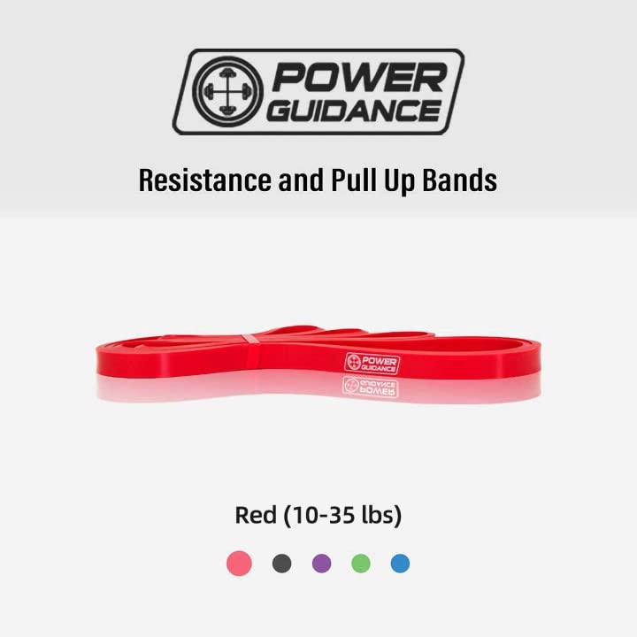 POWER GUIDANCE Pull Up Assist Bands - Stretch Resistance Band - Mobility Band - Powerlifting Bands - by Perfect for Body Stretching, Powerlifting, Resistance Training (Red)