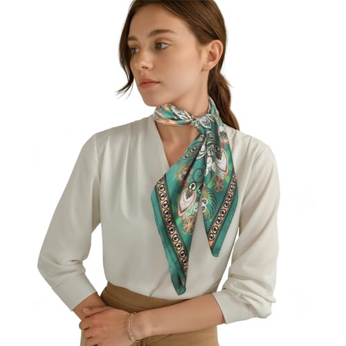 RIIQIICHY 27.5” Head Scarf for Women Hair Wrapping Like Silk Neck Scarves Square Banabana