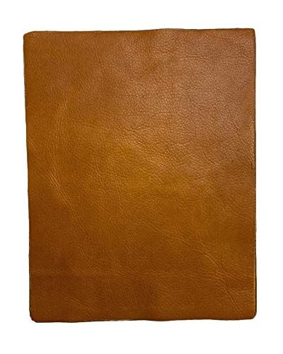 Natural Grain Cow Leather: 8.5'' x 11'' Pre Cut Leather Pieces (Whiskey Distressed, 1 Piece)