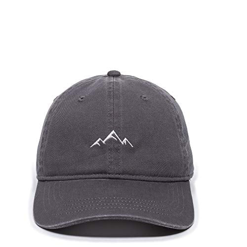 Outdoor Cap Mountain Embroidered Dad Hat – Adjustable Soft Cotton Polo Style Unstructured Baseball Cap for Men & Women, Charcoal
