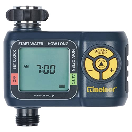 Melnor 65138AMZ AquaTimer Digital Hose Timer, 1-Zone Timer, QuickConnect Bundle, Black, Yellow