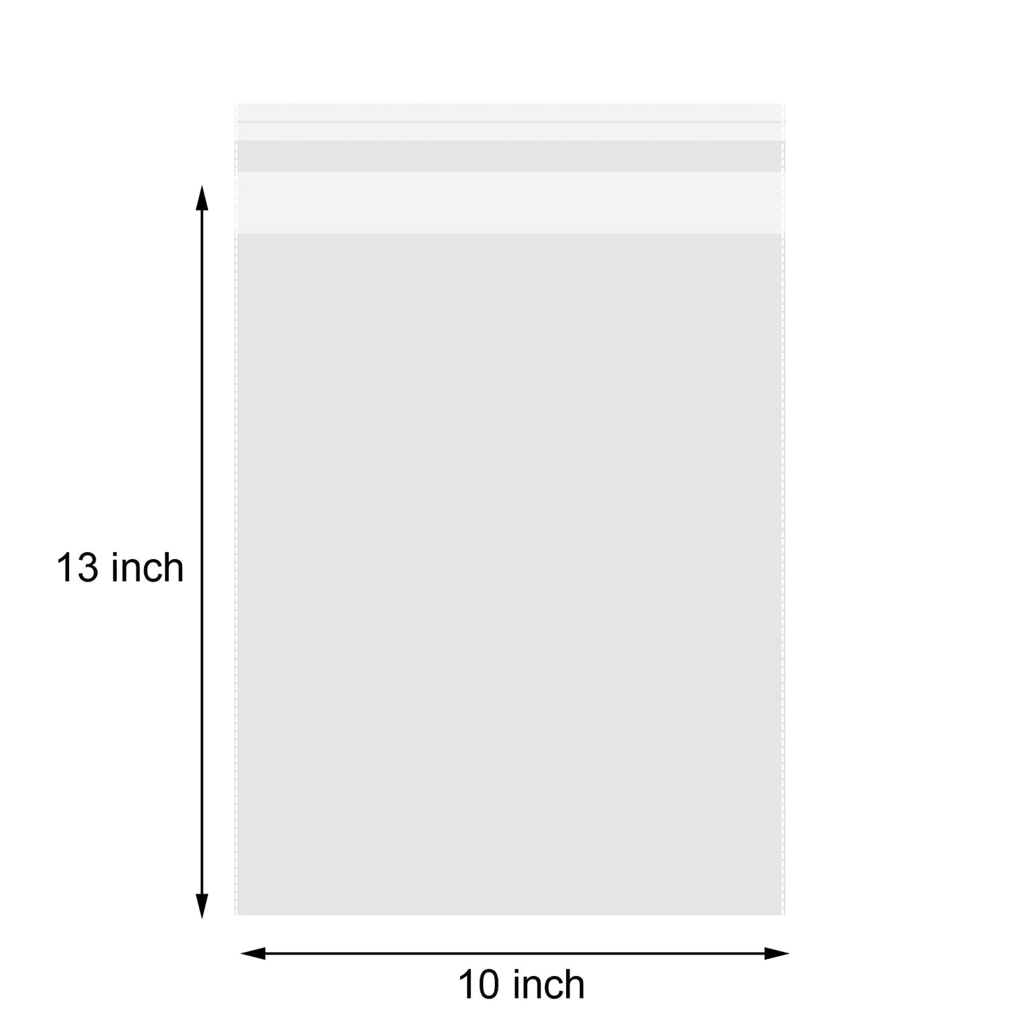 LOOKSGO 50pcs 10x13 Inch Resealable Plastic Clear Bags for Storage Retail Organizing Clothing T-Shirts Packaging