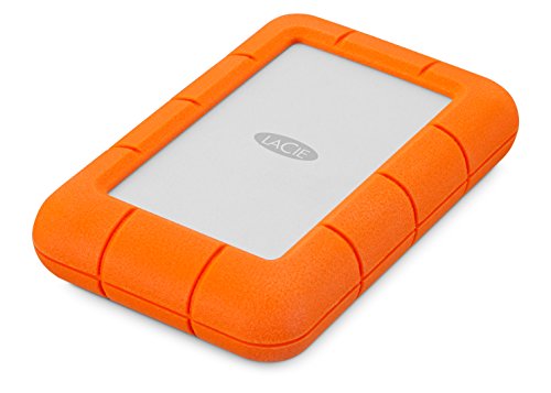 LaCie Rugged Mini 2TB External Hard Drive Portable HDD - USB 3.0/ 2.0 Compatible, Drop Shock Dust Rain Resistant Shuttle Drive, For Mac And PC Computer (LAC9000298), orange