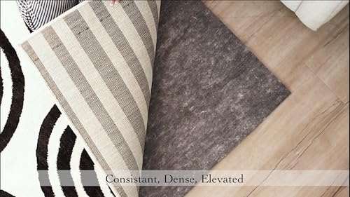 Mohawk Home 4' x 6' Premium Luxury Non Slip Rug Pad 1/4 Thick Dual Surface Felt + Rubber Gripper - Safe for All Floors, Synthetic Fiber, Grey