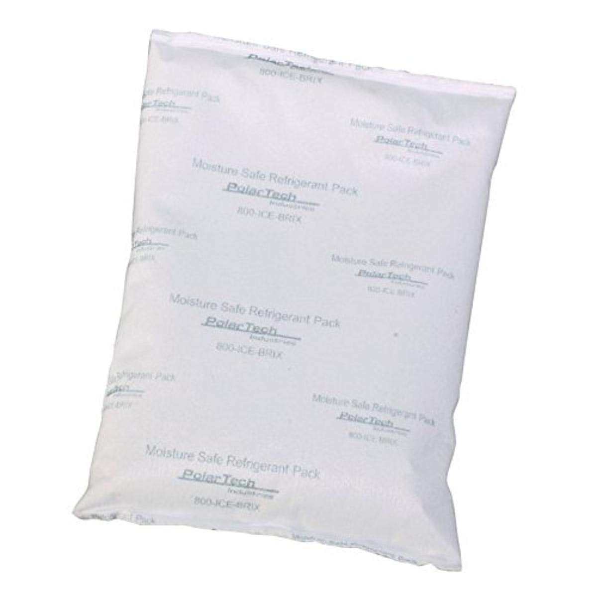 Polar Tech TP12/MS Ice Brix Viscous Gel Moisture Safe Refrigerant Cold Pack, 6" Length x 6" Width x 1" Thick (Case of 12), White