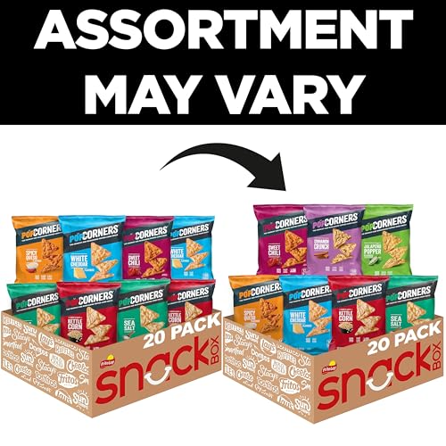 PopCorners Popped Corn Snacks, Sampler Pack, 1 Ounce (Pack of 20) (Assortment May Vary)