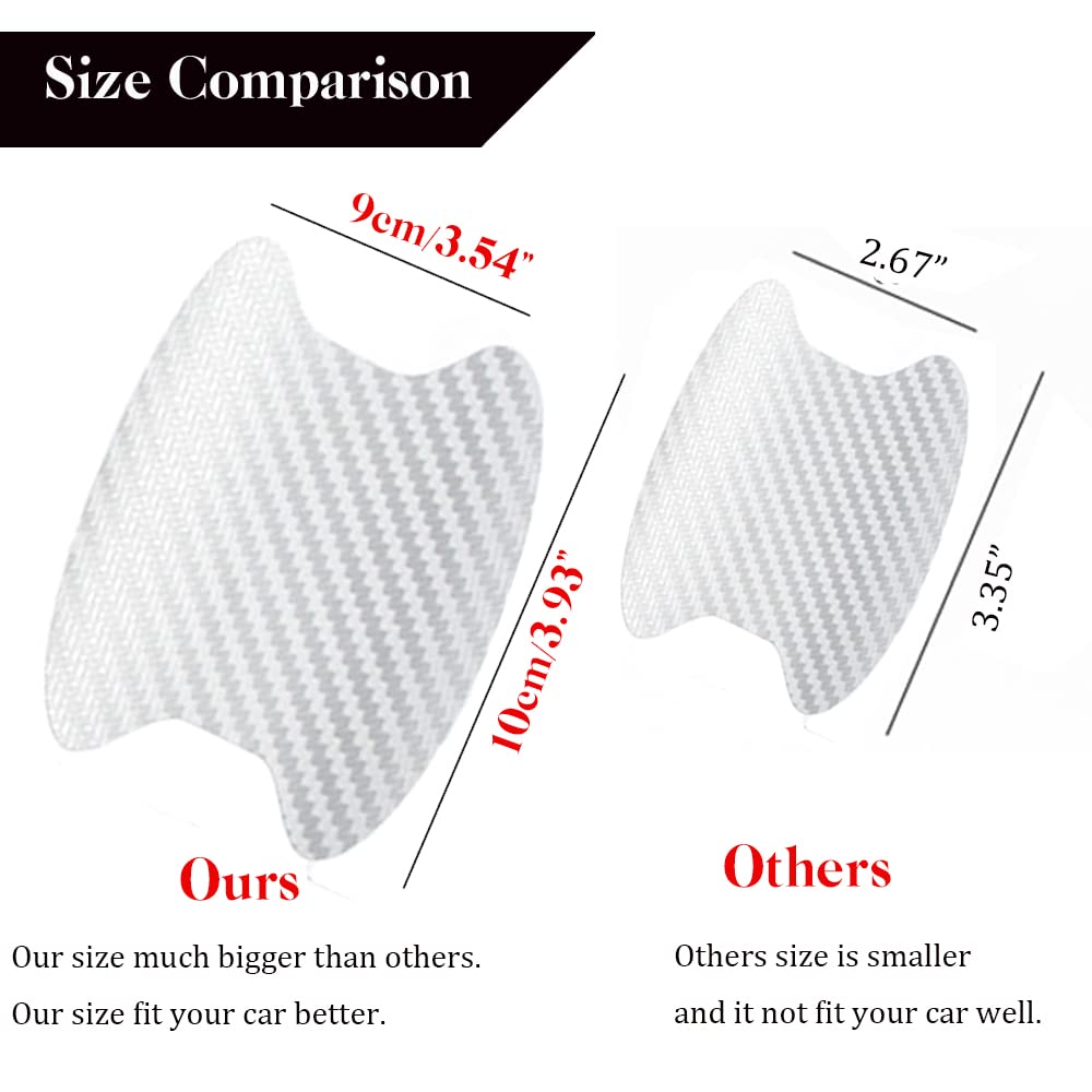 Pincuttee Car Door Handle Scratch Protector 4 Pack, Universal Fit Protective Films, Stickers and Decals Accessories (Gray-2)