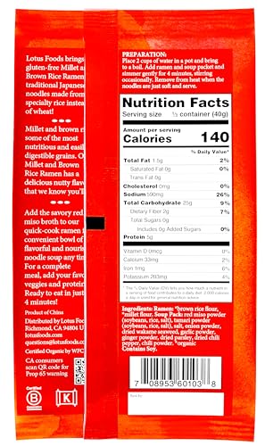 Lotus Foods Organic Ramen Miso Soup Mix-Millet & Brown-2.8 oz