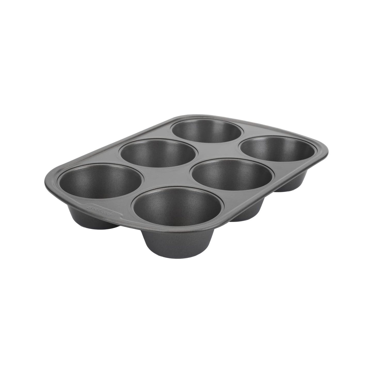 GoodCook Everyday Nonstick Steel Jumbo Texas Muffin Pan, 6-cup, Gray