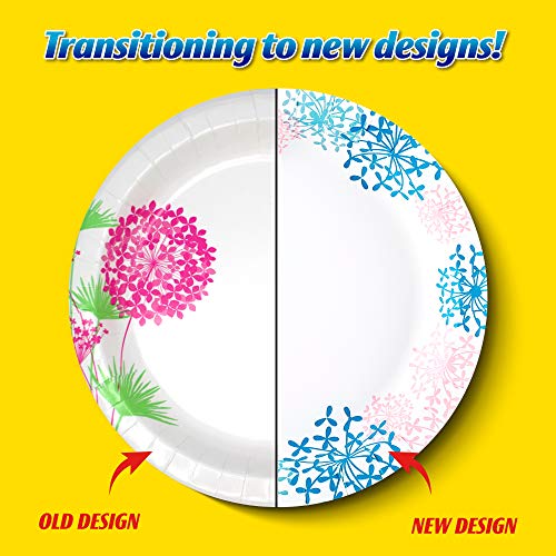 Glad Round Disposable Paper Plates for All Occasions | Soak Proof, Cut Proof, Microwaveable Heavy Duty Disposable Plates | 8.5" Diameter, 50 Count Bulk Paper Plates