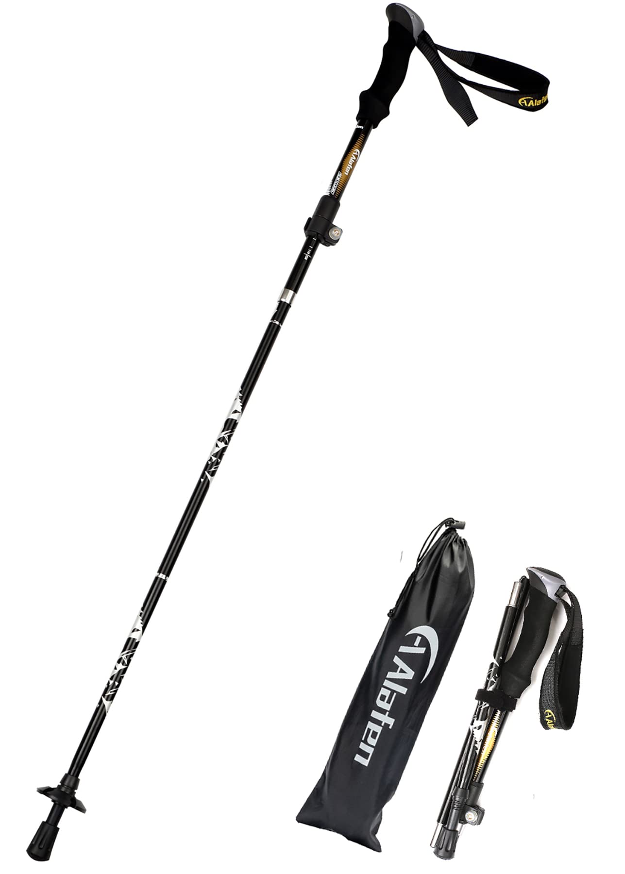 A ALAFEN Aluminum Collapsible Ultralight Travel Trekking Hiking Pole for Men and Women