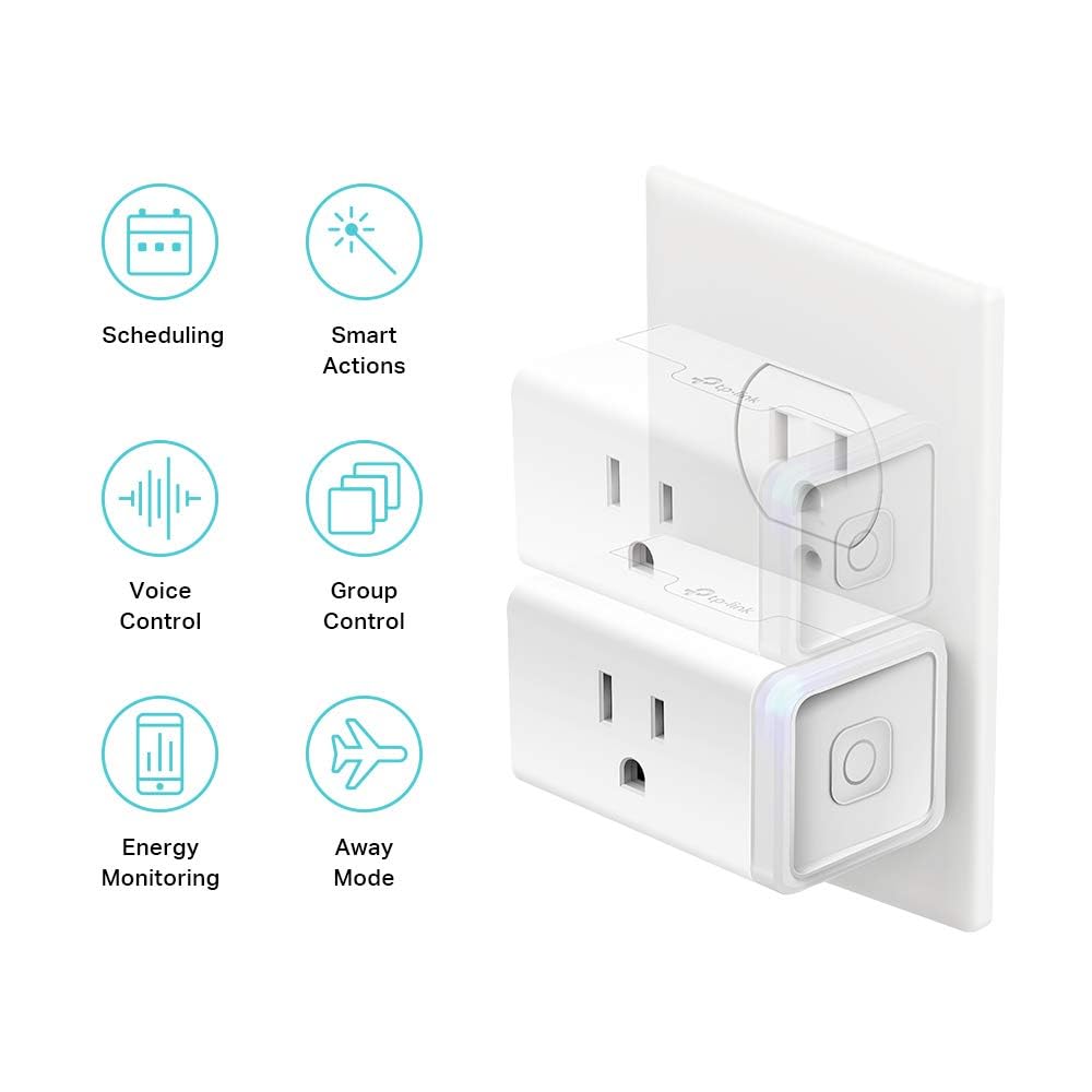 Kasa Smart Plug Mini with Energy Monitoring, Smart Home Wi-Fi Outlet Works with Alexa, Google Home & IFTTT, Wi-Fi Simple Setup, No Hub Required (KP115), White