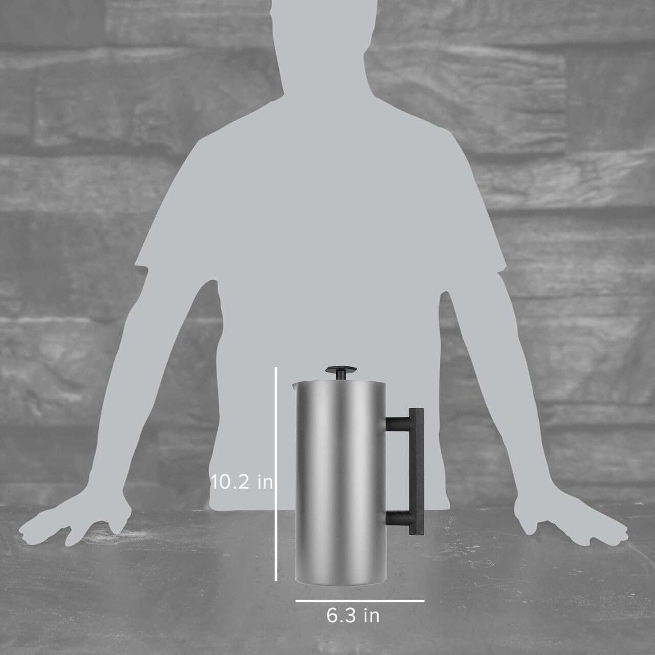 ESPRO P6 32 Ounces French Press Coffee Maker, Double Walled Stainless Steel Insulated, Brushed Stainless Steel