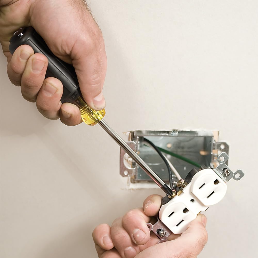 Klein Tools 85442 Screwdriver 2-Piece Set, Made in USA, 1/4 Keystone and 2 Phillips, Cushion Grip, Round and Square Shank, Heat Treated, Home Improvement