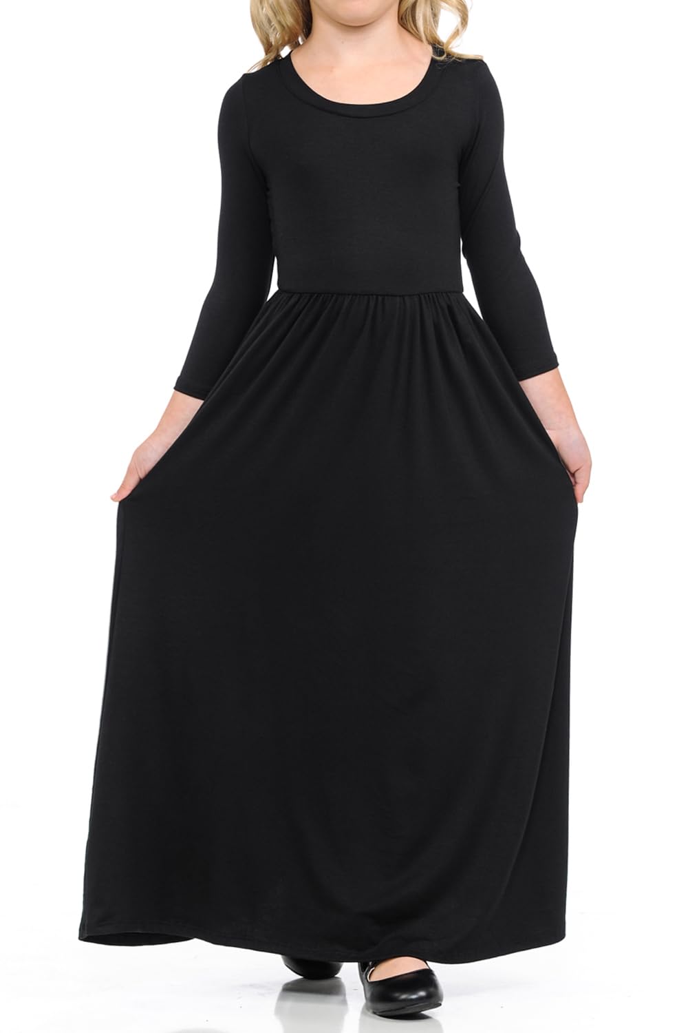 Pastel by Vivienne Honey Vanilla Girls' Fit and Flare Maxi Dress Medium 7-8 Years Black