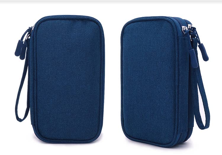 eYistar Diabetic Supplies Travel Case Organizer for Test Strips, Lancets, Needles, Lancing Device, Glucose Meter, Alcohol Wipes, Insulin Pens, Syringes, Diabetes Testing Kit Storage Bag (Blue)