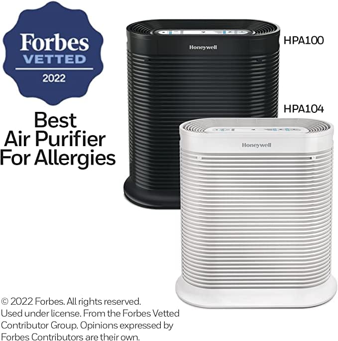 Honeywell AllergenPlus HEPA Air Purifier, Airborne Allergen Reducer for Medium Rooms 750 sqft, Reduces Allergens, Smoke, Wildfire Smoke, Pollen, Pet Dander and More, White, HPA104