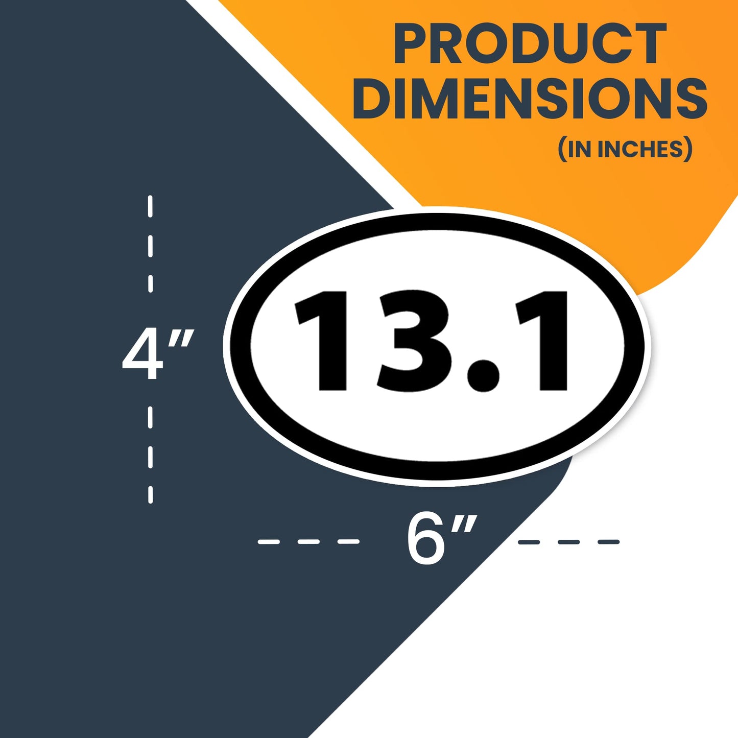 Magnet Me Up: 13.1 Half Marathon Black Oval Magnet Decal - 4x6 Inches - 2 Pack - Heavy-Duty Automotive Magnets for Car, Truck, SUV - Runner's Pride Magnets - Show Your Achievement