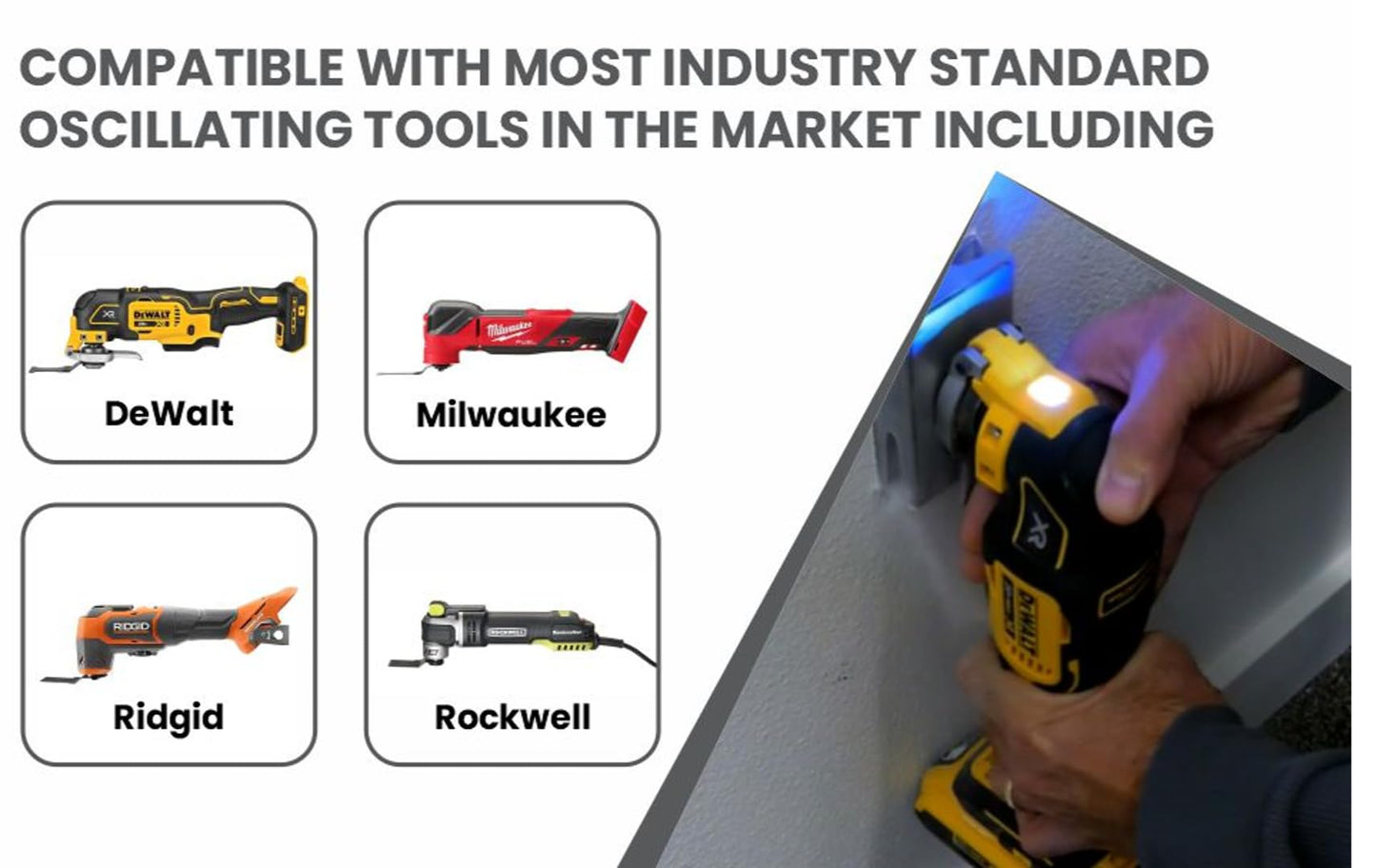 Qbit SQ1000-S Stainless Steel Cut Outs, Magnepull QBit Outlet Square Slot Cutter Box for Oscillating Power Multi-Tools to Cut-in Single Gang Wall Boxes Drywall Tools for Home Improvement