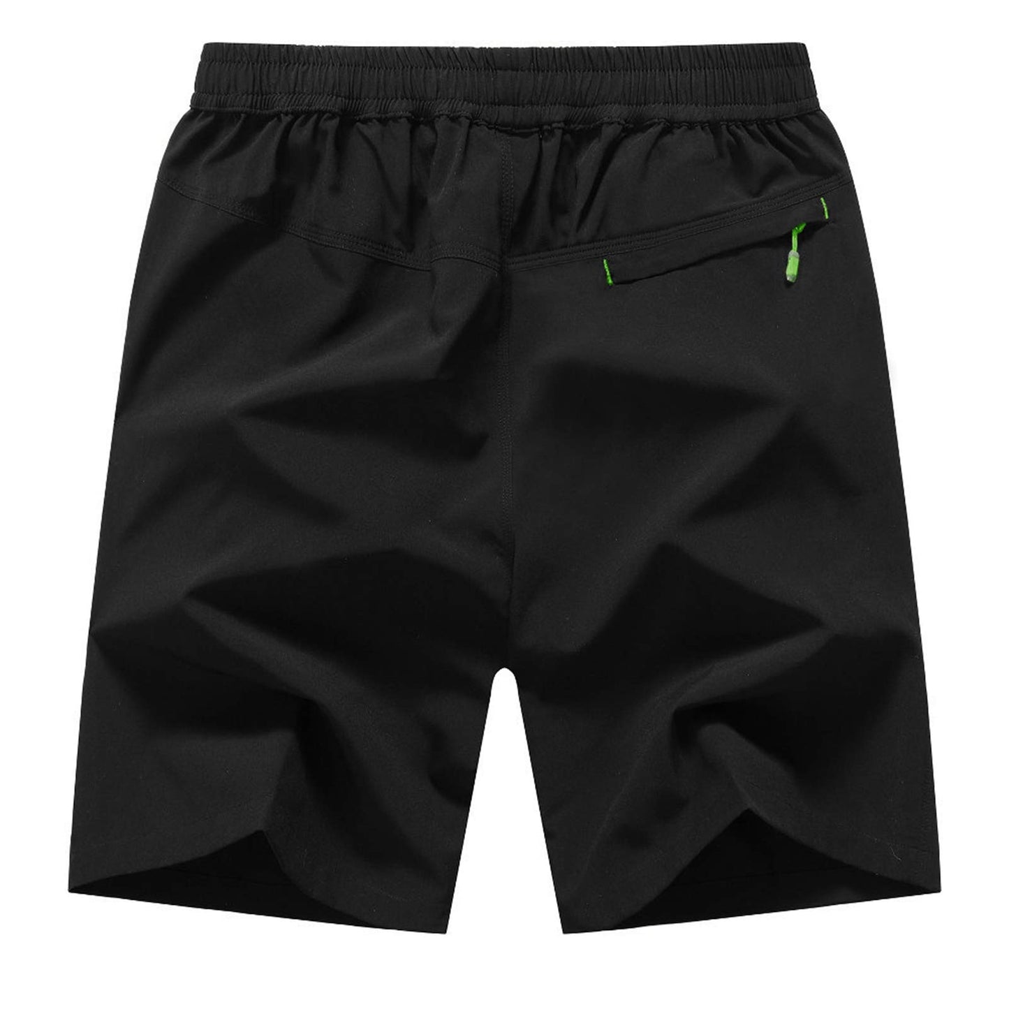 Rdruko Men's Outdoor Sports Hiking Shorts Lightwight Dry Fit Workout Running Shorts with Pockets(Black Green, US L)