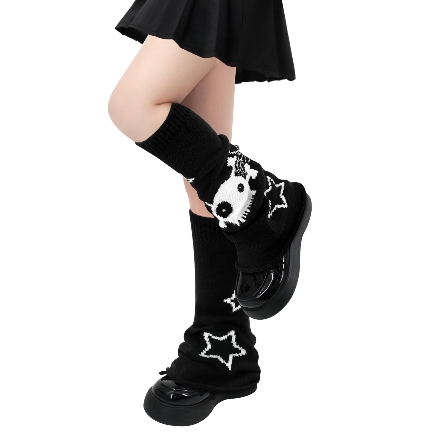 Olreco Leg Warmers Y2K Black Leg Warmers for Women Leg Warmer 80s Gothic Clothes Goth Accessories for Women Leg Warmer Socks