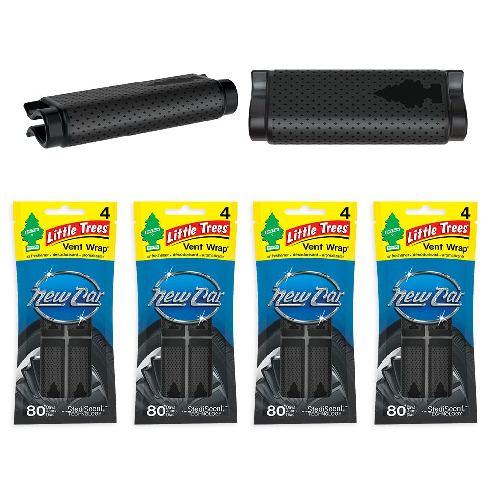 LITTLE TREES Car Air Freshener. Vent Wrap Provides Long-Lasting Scent, Invisibly Fresh. New Car Scent, 16 Air Fresheners