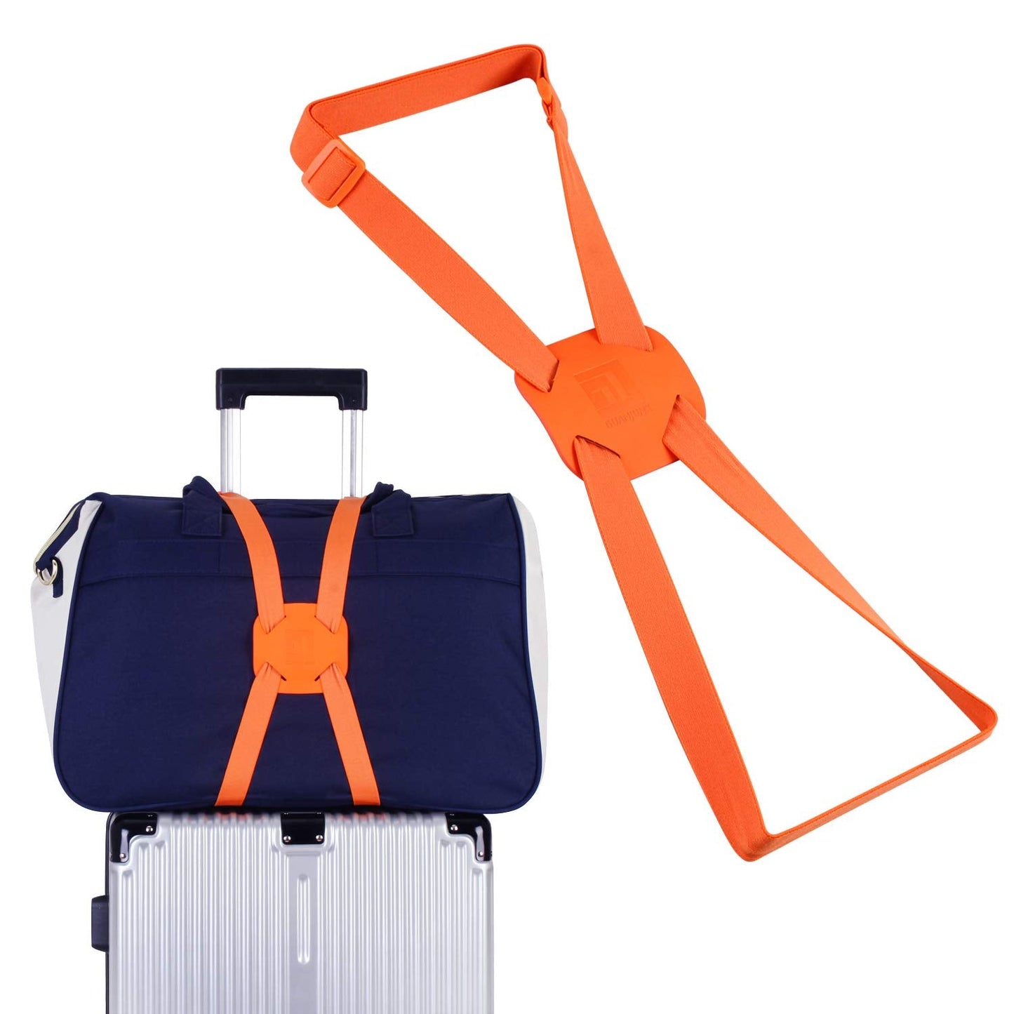 Luggage Straps Bag Bungees for Add a Bag Easy to Travel Suitcase Elastic Strap Belt(Orange)