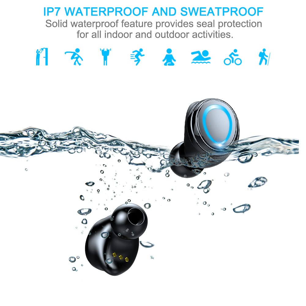 Motast Wireless Earbuds, Bluetooth 5.1 Earbuds with 140H Playtime, Bluetooth Headphones Noise Cancelling Stereo Bass Wireless Earphones in Ear with Mic, USB-C Charging Case, IP7 Waterproof Headset