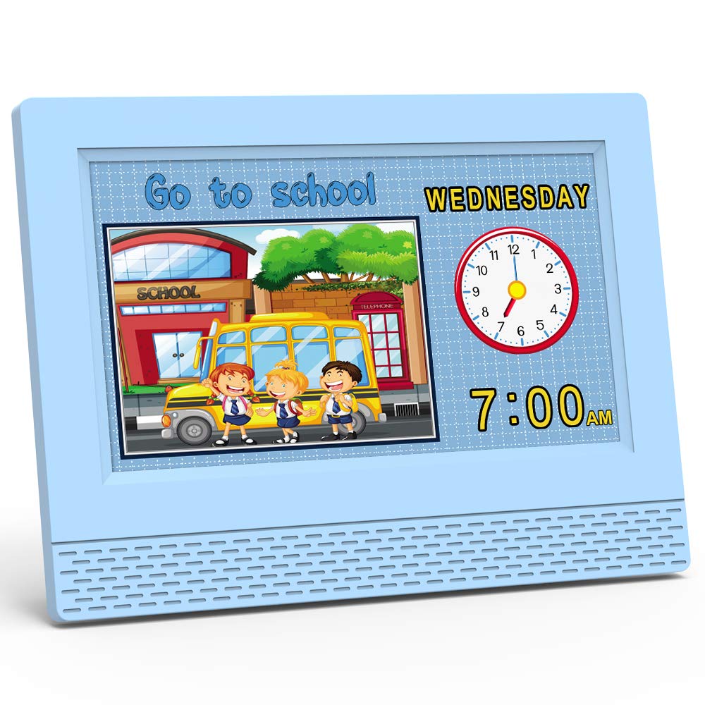 Kids Digital Alarm Clock Colorful, 7" Large LED Time Display Children's Sleep Trainer, Eye-Caring Digital Clock for Girls Boys Bedrooms Bedside, 17 Alarm Clock Settings Easy to Use Kids Birthday Gift