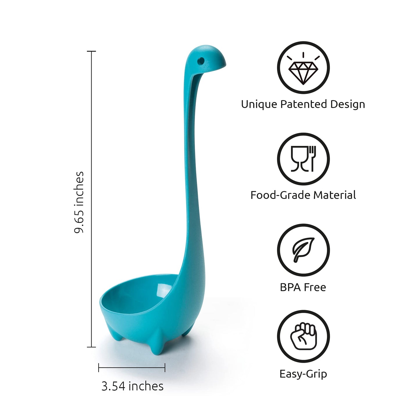 OTOTO The Original Nessie Ladle - Soup Ladle, Cute Gifts, Funny Kitchen Gadgets, Loch Ness design, Cooking Gifts for Mom - Cute and Practical Kitchen Utensils - Unique Gifts for Women