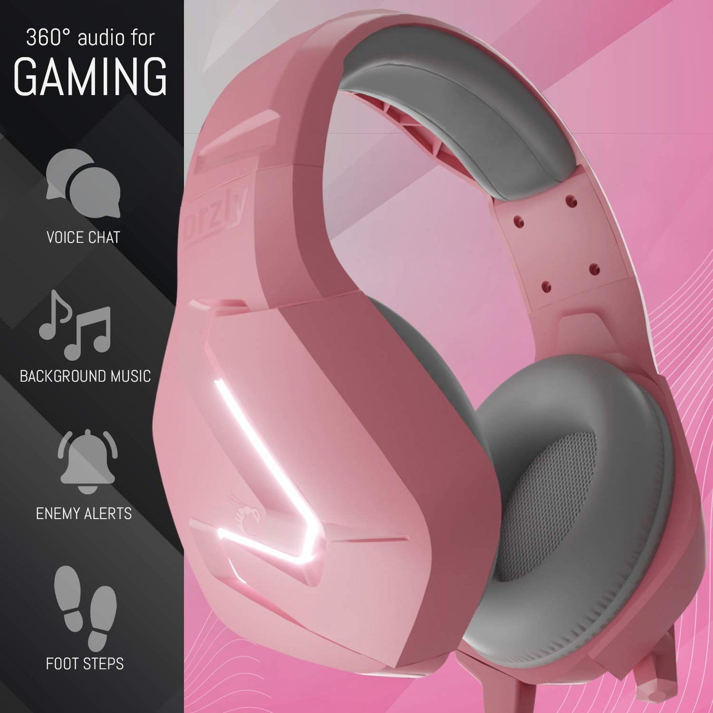 Orzly Gaming Headset (Pink) for PC and Gaming Consoles PS5, PS4, Xbox Series X | S, Xbox ONE, Nintendo Switch & Google Stadia Stereo Sound with Noise Cancelling mic - Hornet RXH-20 Nakuru Edition