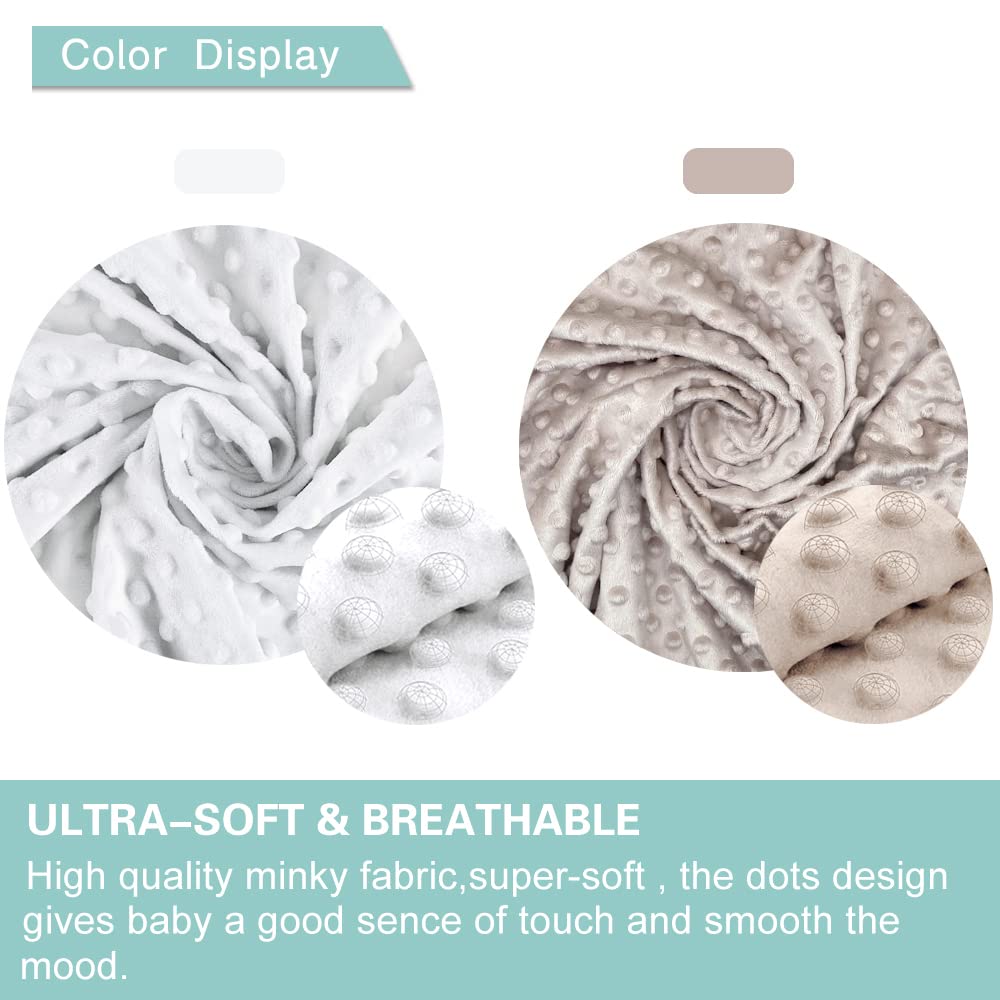 OWLOWLA 2Pack Nursing Pillow Cover White&Khaki Nursing Covers Set Breastfeeding Pillow Slipcover Fits Naked Nursing Pillow for Baby Boy Girl(White/Khaki)