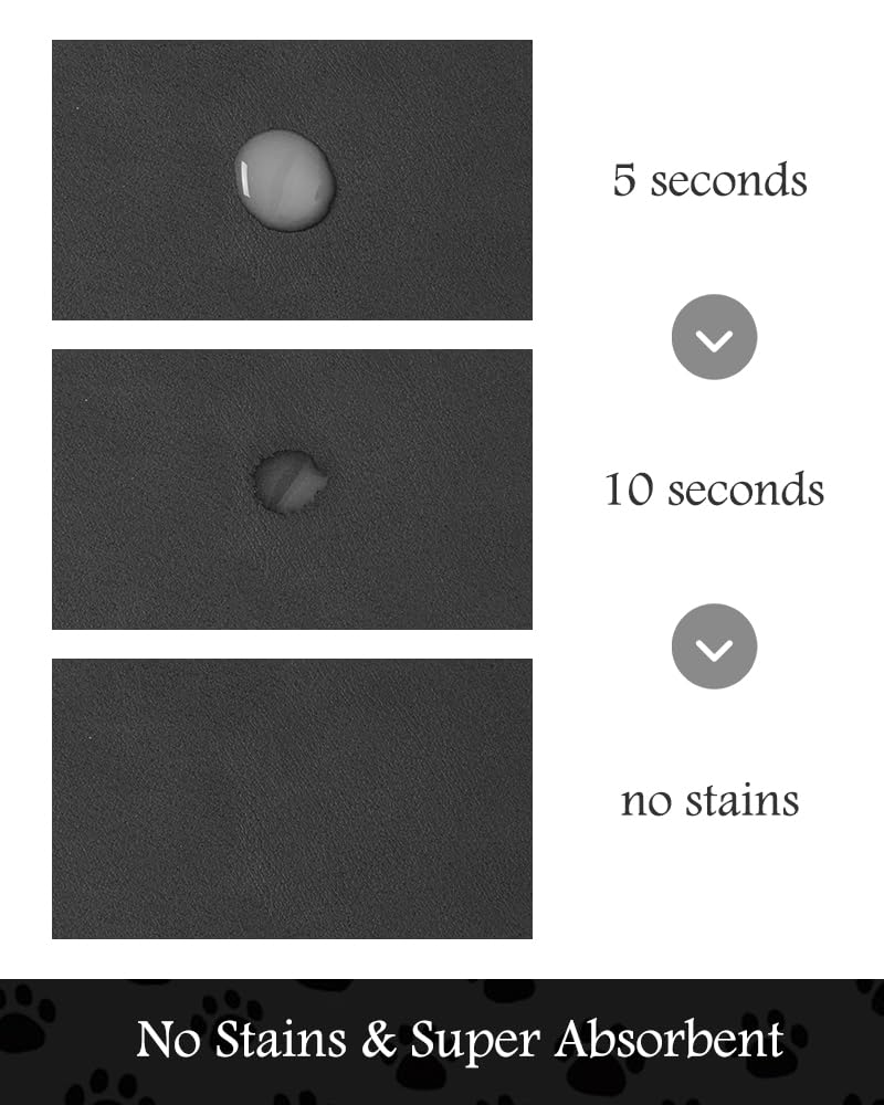 Pet Feeding Mat-Absorbent Dog Mat for Food and Water Bowl-No Stains Quick Dry Water Dispenser Mat-Dog Accessories Pet Supplies-Bowl for Messy Drinkers(Black,16"x24"