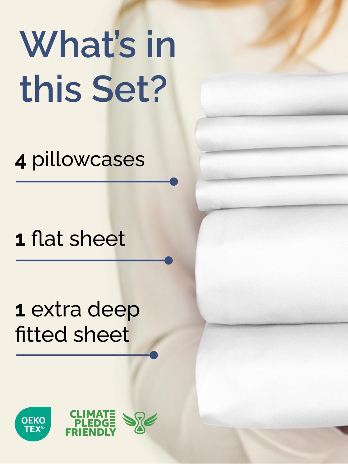 Extra Deep King Sheet Set - 6 Piece Breathable and Cooling Sheets - Hotel Luxury Bed Sheets Set - Easy & Secure Fit - Soft, Wrinkle Free and Comfy Sheets Set - White Sheet Set with Extra Deep Pockets