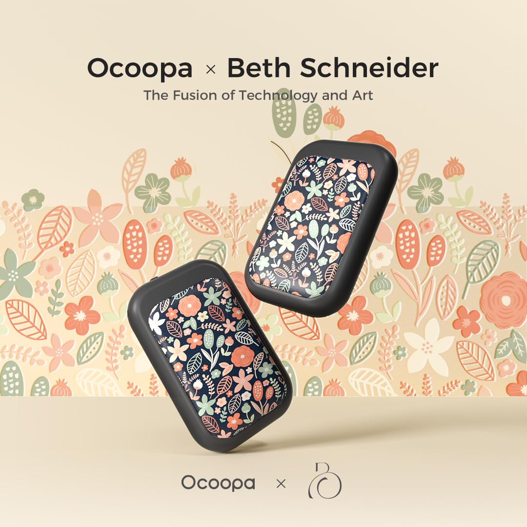 OCOOPA Magnetic Rechargeable Hand Warmers 2 Pack, Card-Style Electric Hand Warmer 5000mAh, Pocket Portable Hands Heater, UL Certified, 3 Heat Settings, Tech Gifts for Men, Purse Must Haves, UT4 Young