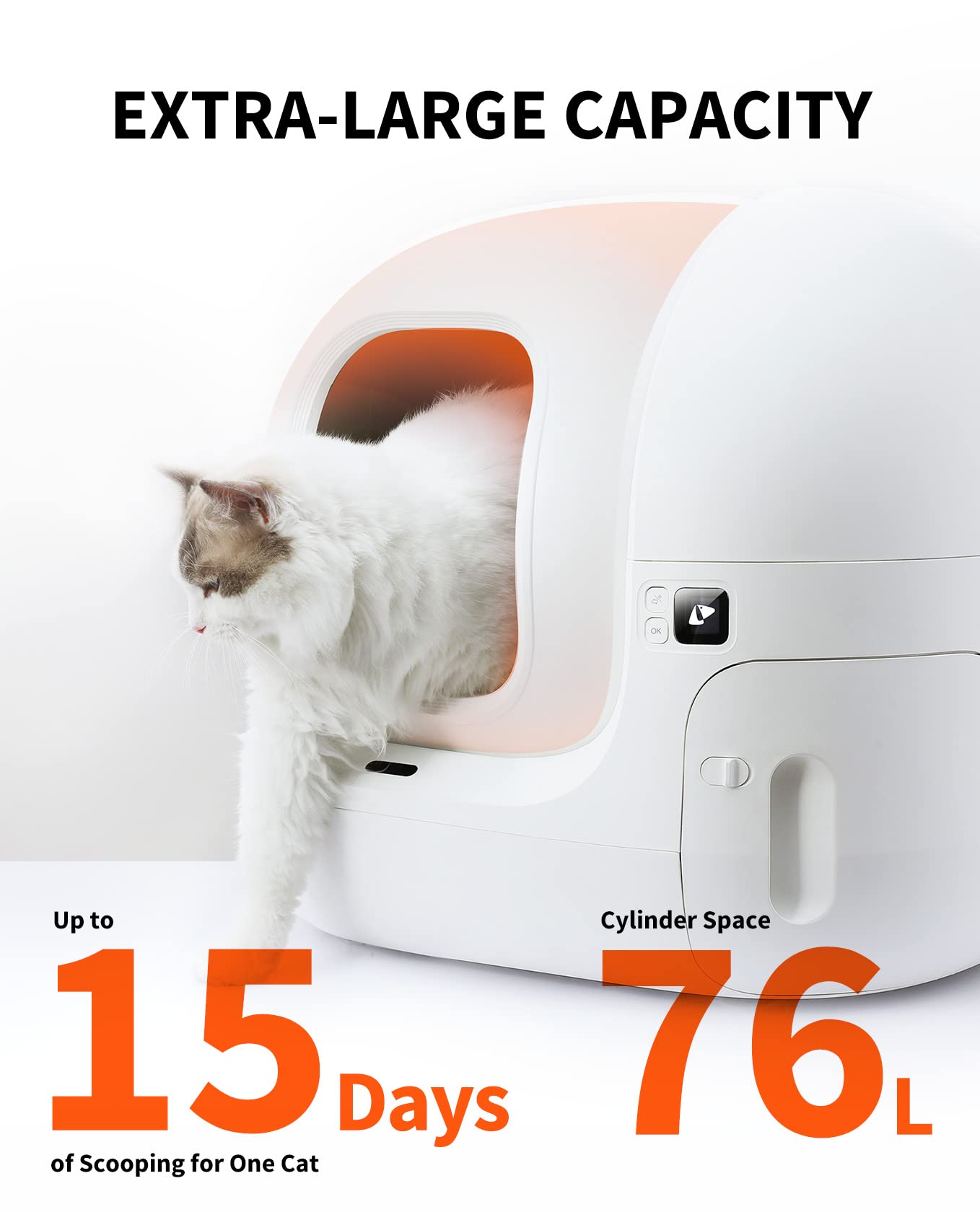 PETKIT PuraMax Self Cleaning Litter Box with N50 Odor Eliminator, xSecure Automatic Scooping, Large Space Cat Box with Waste Bags