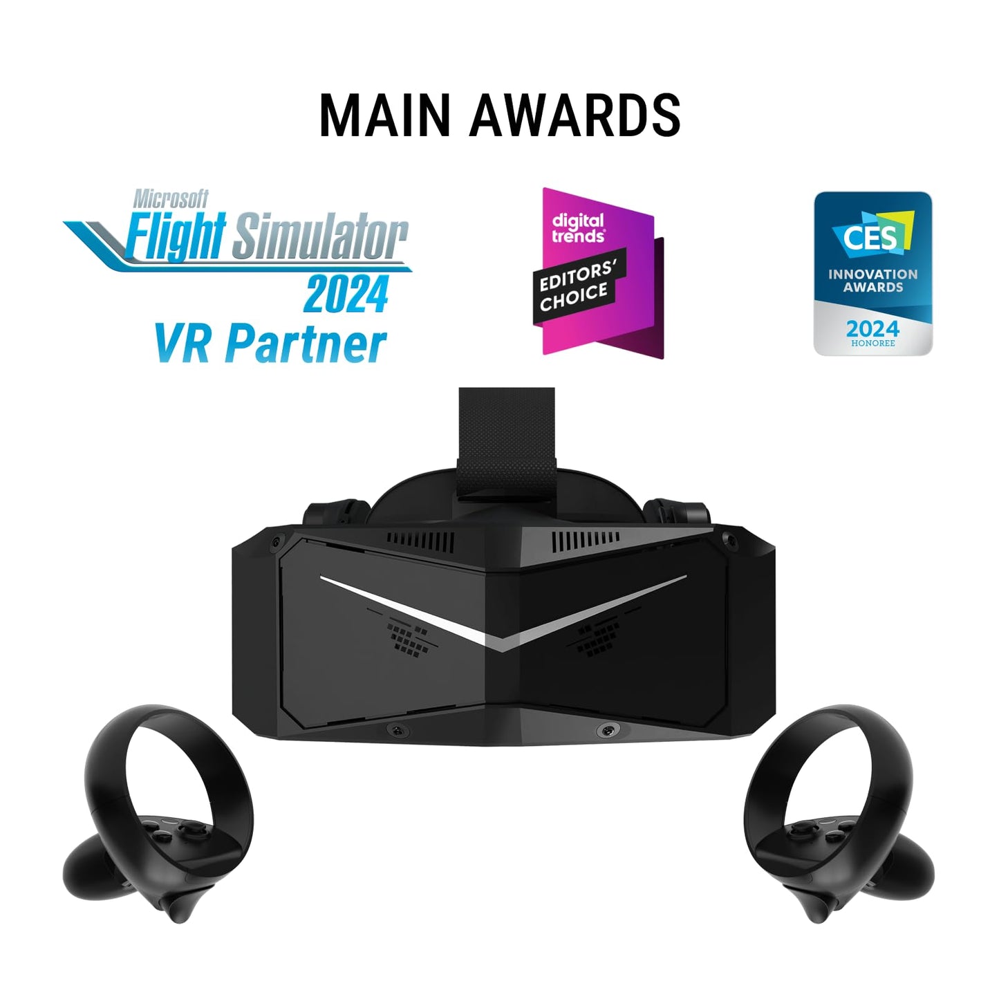 Pimax Crystal Light Prime PCVR Headset - 8K Resolution,QLED Display, Light & Comfortable,High Clarity VR for flight simulator, Compatible with MSFS, iRacing & More, DMAS & Lighthouse Tracking optional