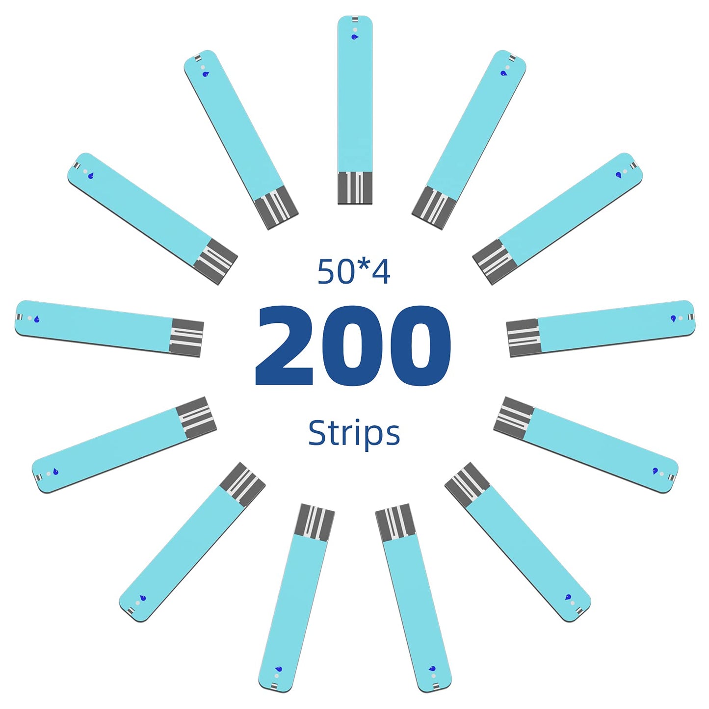 Metene TD-4116 Blood Glucose Test Strips, 200 Count Test Strips for Diabetes, Use with metene TD-4116 and metene S Blood Glucose Monitor Only(No Monitor)