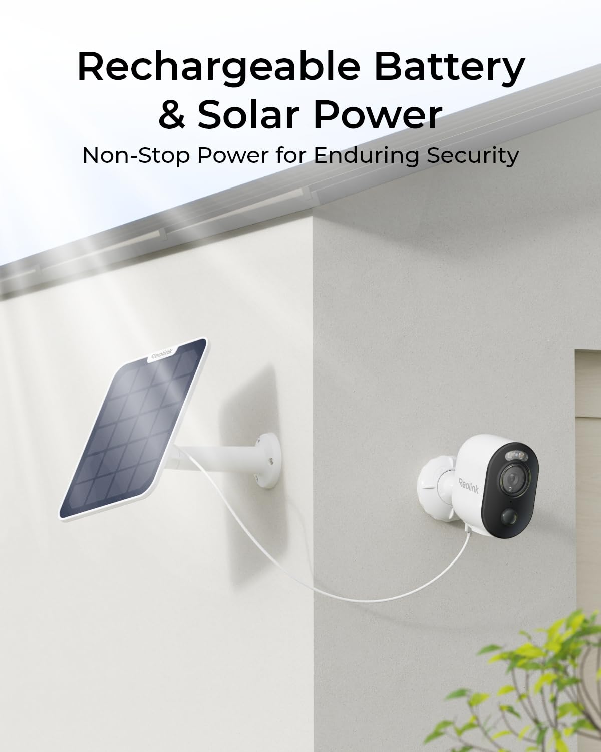 REOLINK 2K 3MP Solar Wireless Security Camera Outdoor, Spotlight Night Vision, 2.4GHz WiFi, Solar/Battery Powered Home Surveillance, Smart AI Detection, No Subscription, Local Storage, Argus 3E Kit