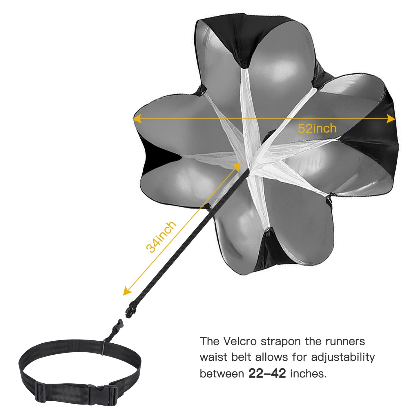 KUYOU Running Speed Training Speed Chute Resistance Parachute for Speed and Acceleration Training Fitness Explosive Power Training 56-Inch