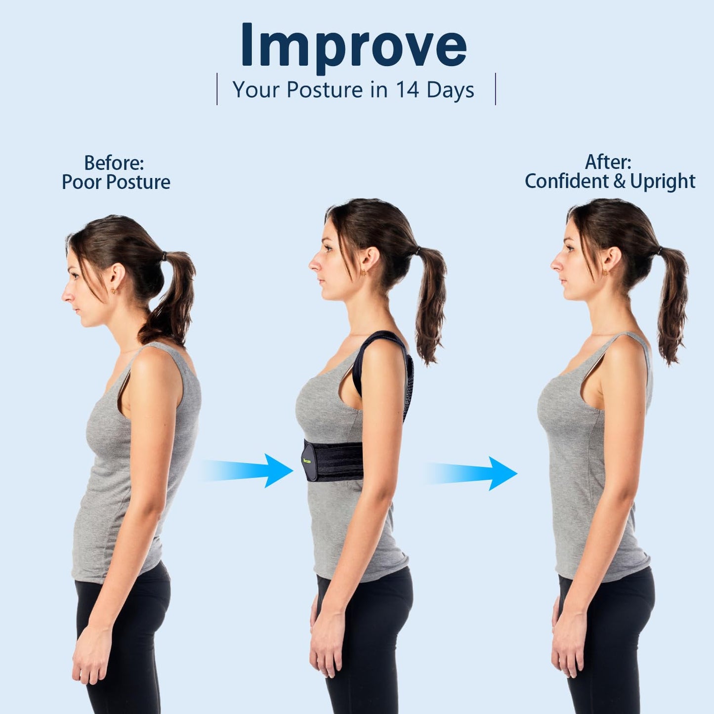 Mercase Professional Posture Corrector for Men & Women, Maximum Support Back Brace, Adjustable & Rigid for Upper Back Pain, Shoulder Relief, Spine Alignment, Stops Slouching, Large(32-39 in)