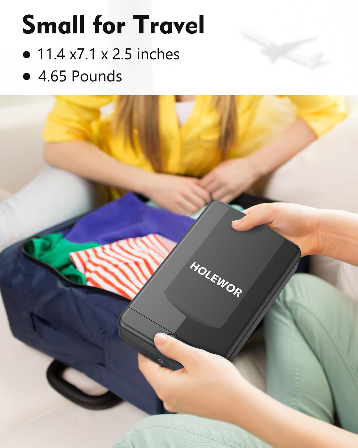 HOLEWOR Gun Safe Small Pistol Safe Biometric Gun Lock Box for Handgun, Fingerprint Quick Access Portable Pistol Case for Car Travel Nightstand Bedside