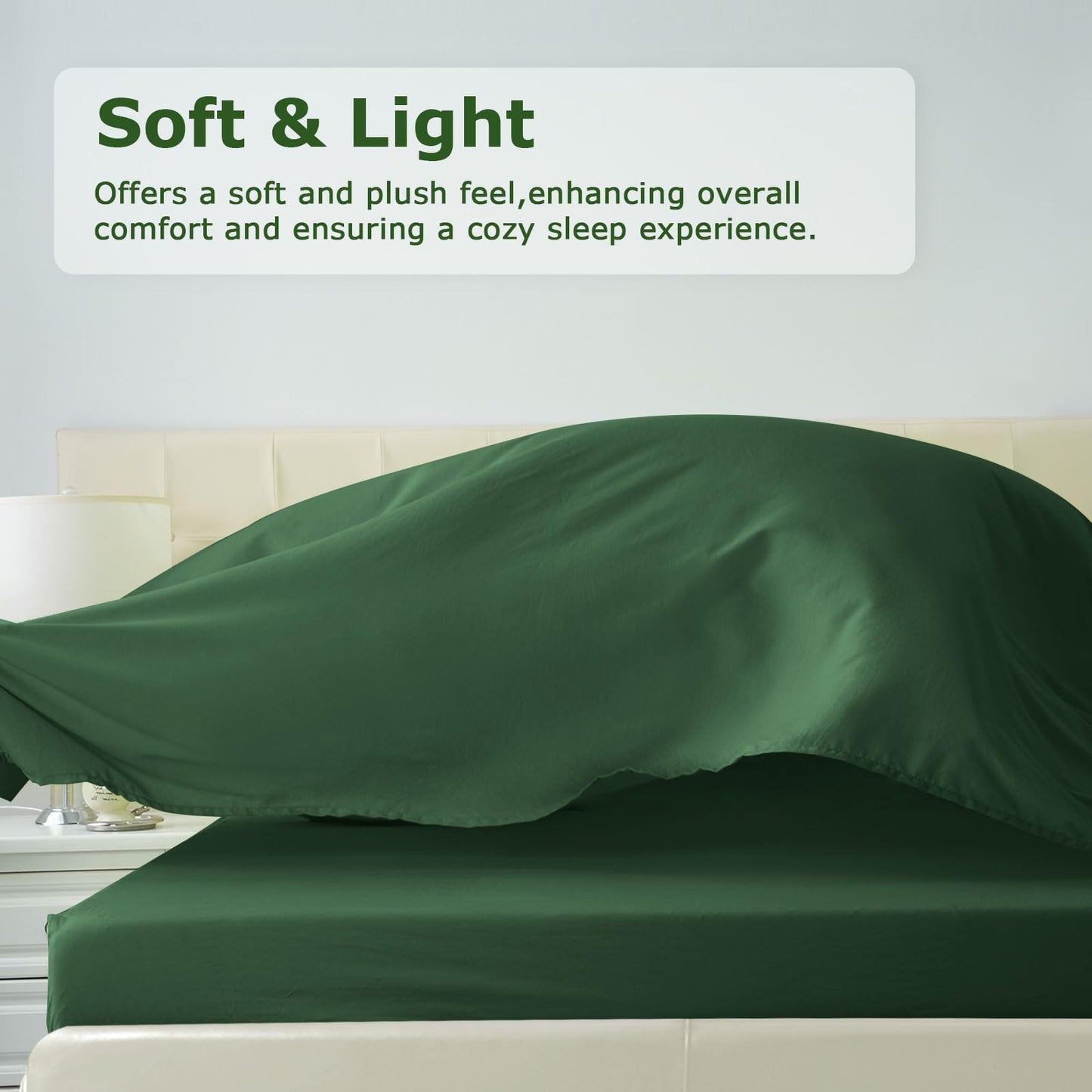 Homilay Full Size Bed Sheet Set - 4 Piece Soft Microfiber Sheets with Deep Pockets, Cooling Technology, and Wrinkle-Free Pillowcase. Hotel-Quality, Durable Bedding, Eden Green