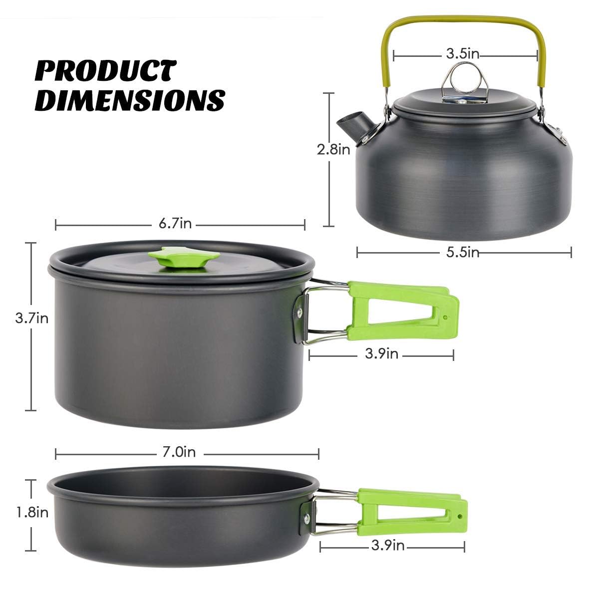 MEETSUN Portable Camp Cooking Set,Space Saving,Lightweight Aluminum Camping Cookware Set,Quick Heating Camping Pot Pan Set with Easy Clean Coating Perfect for Hiking,Backpacking,Outdoor Cooking