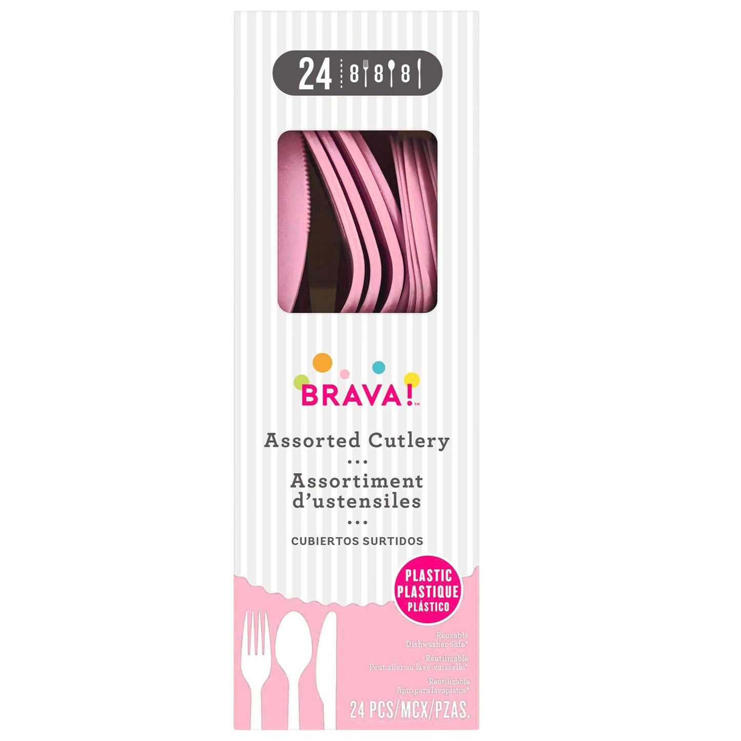 Amscan Cutlery, One Size, New Pink