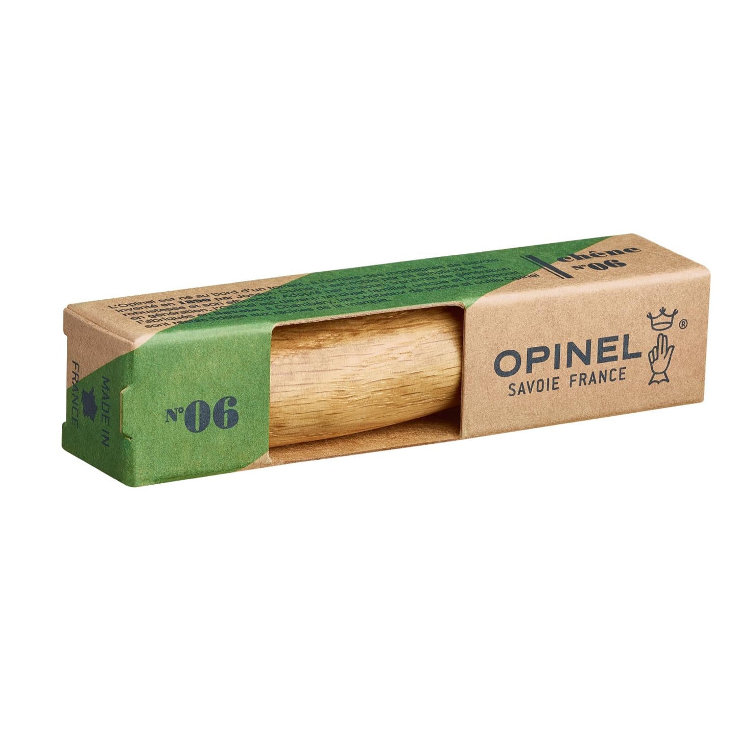 OPINEL No.06-No.09 Premium Woods, Stainless Steel Folding Pocket Knife, Made in France (No.06/Oak)