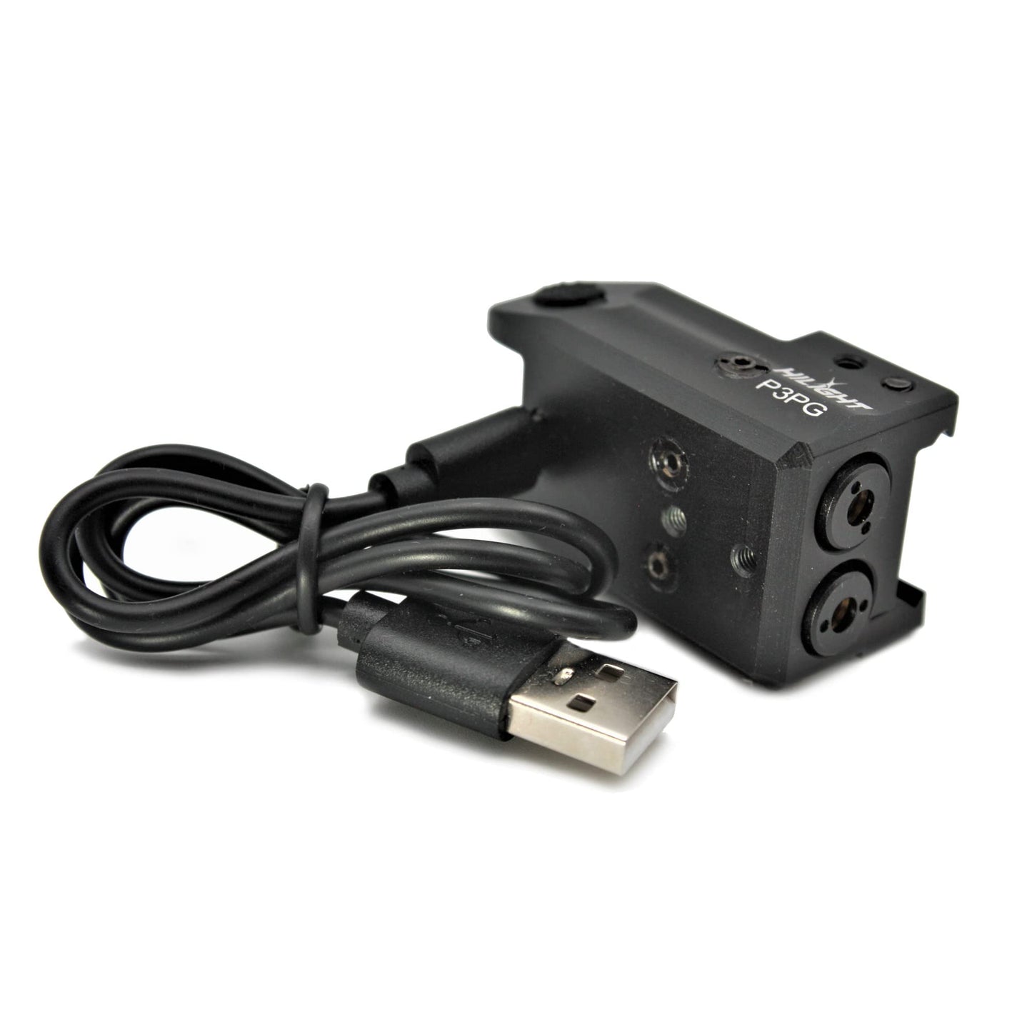 HiLight - Tactical P3PG - 500 Lumens Strobe Flashlight & Dual (Purple, Green) Laser w/Aircraft Grade Aluminum & Rechargeable USB Battery - Extension Rail Mount Light & Dual Laser Class of IIIA, <5mW