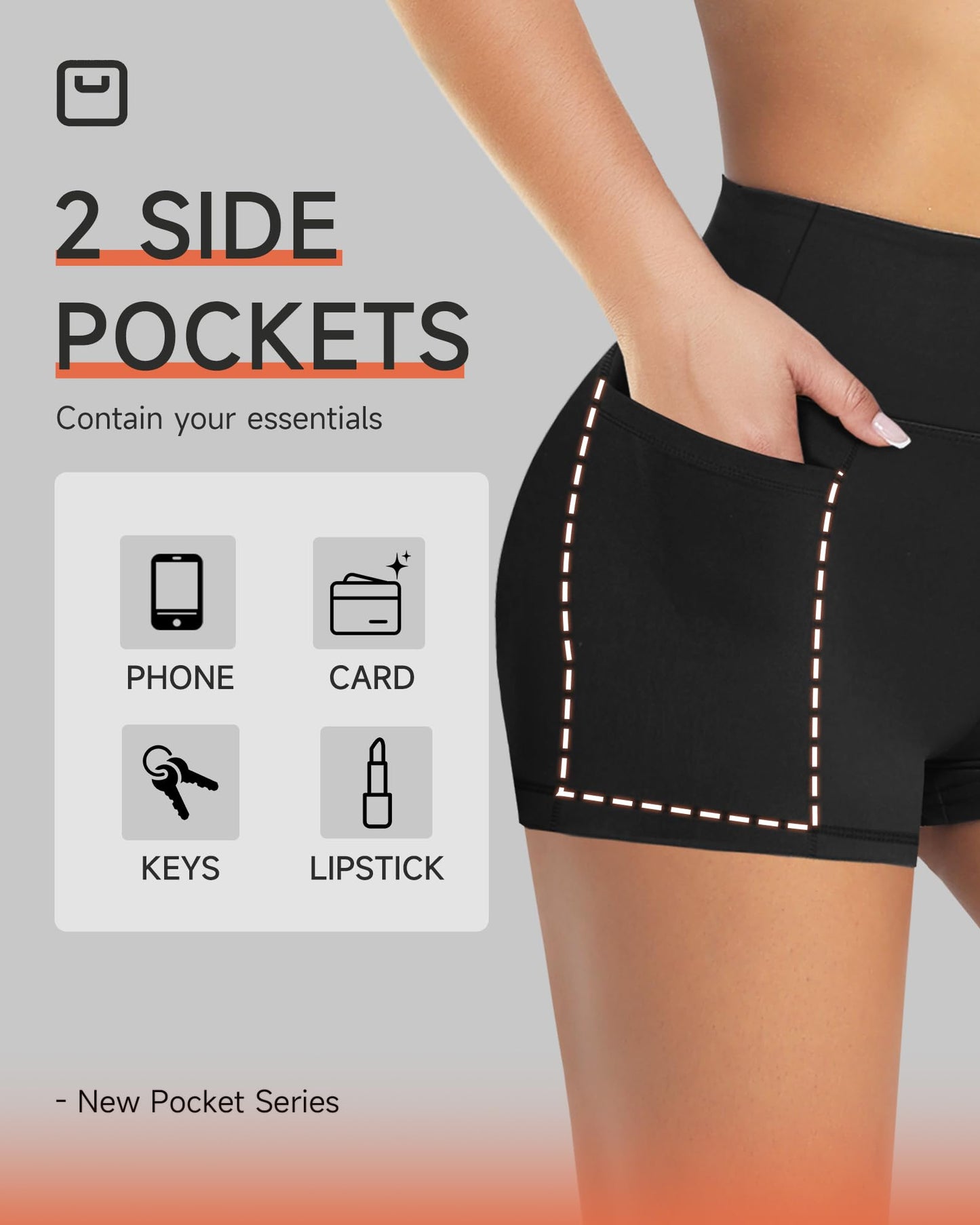GAYHAY Biker Shorts for Women with Pockets - 8"/5"/3" Booty High Waisted Black Spandex Volleyball Short for Workout Yoga